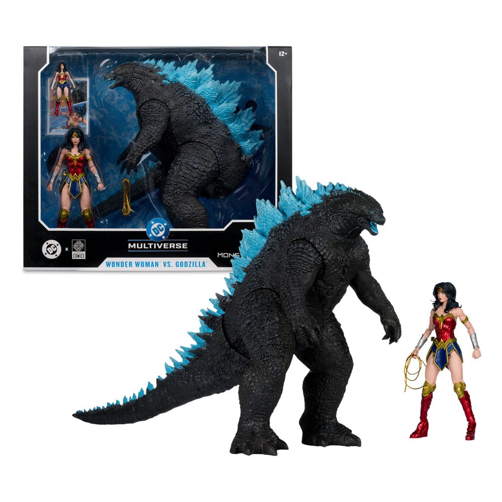 DC Justice League Monsterverse DC Multiverse Action Figures 2-Pack Wonder Woman Vs. Atomic Blast Godzilla 18 cm